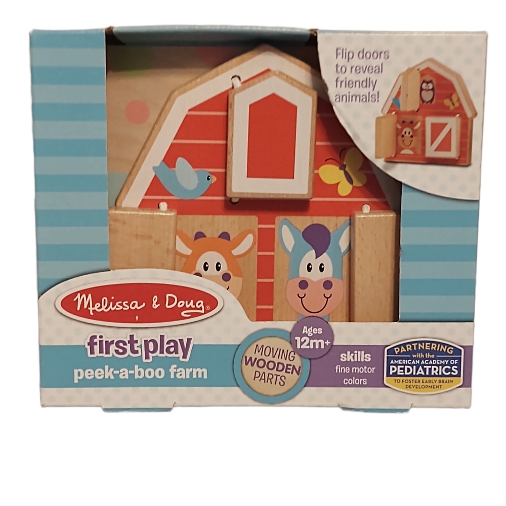 MELISSA & DOUG First Play Peek-A-Boo Farm #30564 12m+ Fine Motor Skills Colors